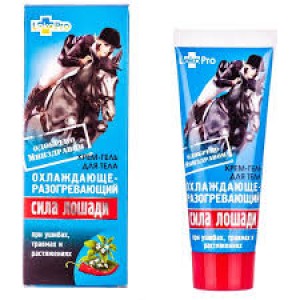 Kremas-gelis "Sila Lošadi "75 ml LekoPro šildantis-šaldantis nuo sumušimų.